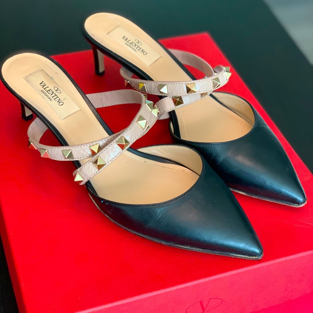 Valentino Caravani rockstuds sliders/heels 💖 - Picture 1 of 15